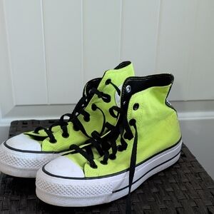 Women's High-Top Sneakers in Neon Green